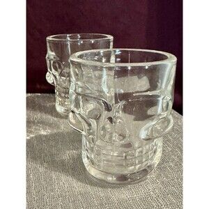 Circleware 1.75 Oz Skull Shot Glasses Set Of 6- Dishwasher Safe- New In Box